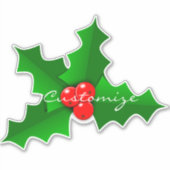 クリスマスグリーンと赤いホリーサンダー_コーブ シール (正面)