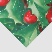 クリスマスグリーンと赤い果実 薄葉紙 (詳細)