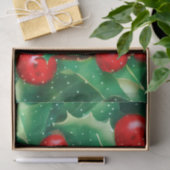 クリスマスグリーンと赤い果実 薄葉紙 (ギフト)