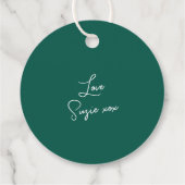 クリスマスグリーンと赤の格子縞が弓の休日で結ばれる フェイバータグ (裏面)