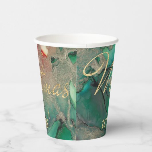 クリスマスグリーンと赤 紙コップ (右)