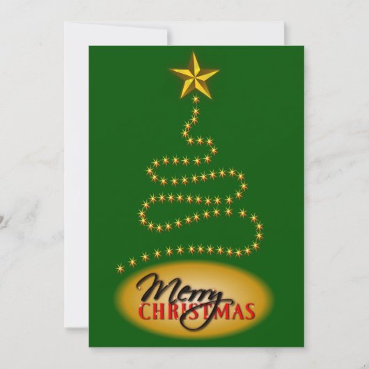 クリスマスグリーンと金ゴールドパーティの招待状招待状 招待状 (正面)