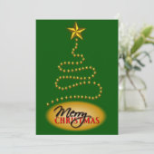 クリスマスグリーンと金ゴールドパーティの招待状招待状 招待状 (スタンド正面)