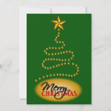 クリスマスグリーンと金ゴールドパーティの招待状招待状