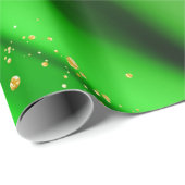 クリスマスグリーンと金ゴールド抽象芸術渦巻き ラッピングペーパー (ロールコーナー)