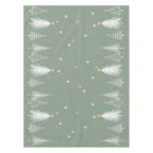 クリスマスグリーンのテーブルクロスと白い木 テーブルクロス (正面)