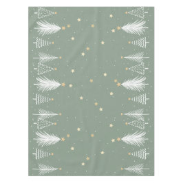 クリスマスグリーンのテーブルクロスと白い木 テーブルクロス