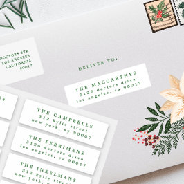クリスマスグリーンの個人名と住所 シール