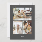 クリスマスグリーンの冬の葉のフォトフレーム シーズンカード (裏面)