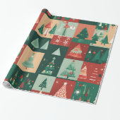 クリスマスグリーンの木 ラッピングペーパー (アンロールド)