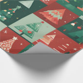 クリスマスグリーンの木 ラッピングペーパー (角)