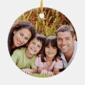 クリスマスグリーンの格子模様ツリー赤トラックの休日の写真 セラミックオーナメント (裏面)