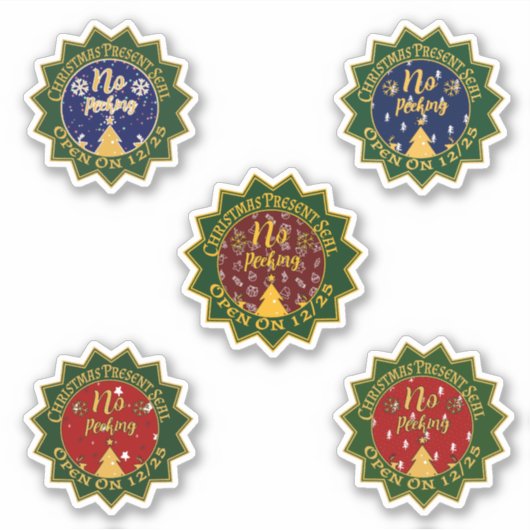 クリスマスグリーンの色まで覗き見は開かない シール (正面)