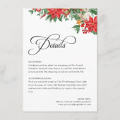 クリスマスグリーンの葉エレガントな結婚式の詳細 エンクロージャーカード (正面)