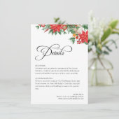 クリスマスグリーンの葉エレガントな結婚式の詳細 エンクロージャーカード (スタンド正面)