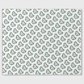 クリスマスグリーンの鹿 ラッピングペーパー (フラット)