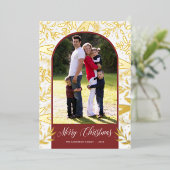 クリスマスグリーンアーキフォト実在金ゴールド 箔シーズンカード (立ち正面)