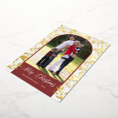 クリスマスグリーンアーキフォト実在金ゴールド 箔シーズンカード (回転した状態)