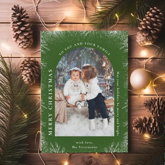 クリスマスグリーンアーチ&スノーフォト シーズンポストカード