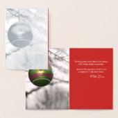 クリスマスグリーンオーナメントボールゴールドフォイルカード 箔カード (ディスプレー)