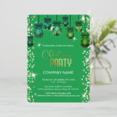 クリスマスグリーンオーナメント，ダイヤモンド，雪片 招待状 (スタンド正面)