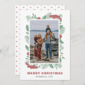 クリスマスグリーンカスタムリー写真家名 シーズンカード (正面/裏面)