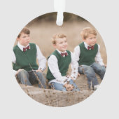 クリスマスグリーンカスタムリー家族モノグラム写真 オーナメント (裏面)