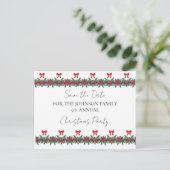 クリスマスグリーンガーランド赤い行金ゴールドアクセント ポストカード (スタンド正面)