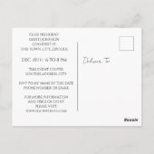 クリスマスグリーンガーランド赤い行金ゴールドアクセント ポストカード (裏面)