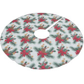 クリスマスグリーンガーランド赤い行金ゴールド強調緑 ブラッシュドポリエステルツリースカート (アングル)