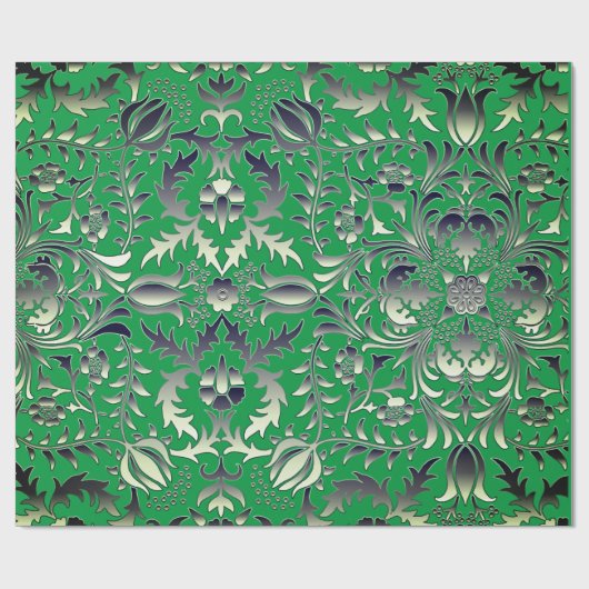 クリスマスグリーンギフトアイディアおもしろいアートカラー ラッピングペーパー (フラット)