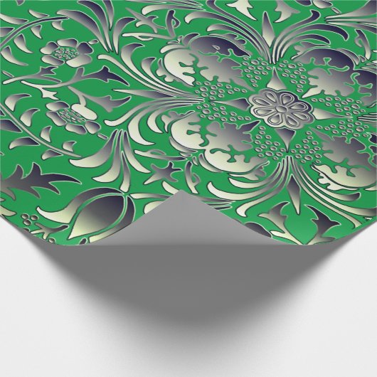 クリスマスグリーンギフトアイディアおもしろいアートカラー ラッピングペーパー (角)