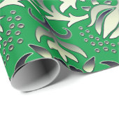 クリスマスグリーンギフトアイディアおもしろいアートカラー ラッピングペーパー (ロールコーナー)