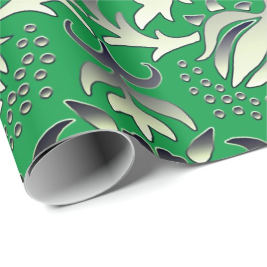 クリスマスグリーンギフトアイディアおもしろいアートカラー ラッピングペーパー (ロールコーナー)