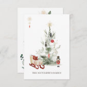 クリスマスグリーンクラッカーのフラットカード (正面/裏面)