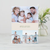 クリスマスグリーンクリーム4枚の写真スタイリッシュシンプル シーズンカード (スタンド正面)