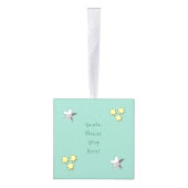 クリスマスグリーンサンストップタお願いここ雪だるま キューブオーナメント (右)