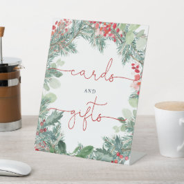 クリスマスグリーンシャワーカード&ギフト 台座サイン