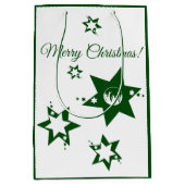 クリスマスグリーンスターズの芝生サービスのカスタマイズ ミディアムペーパーバッグ (正面)