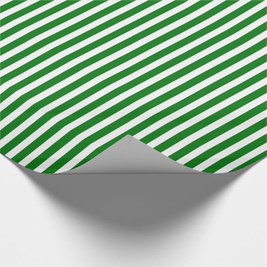 クリスマスグリーンストライプとスノーホワイトにキャンディーケインの ラッピングペーパー (コーナー)