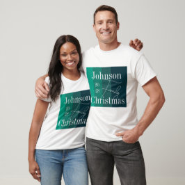 クリスマスグリーンストライプファミリークリスマス Tシャツ