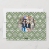 クリスマスグリーンスノーフレークシンプルフェスティバル2写真 シーズンカード (裏面)