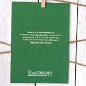 クリスマスグリーンスノーフレークビジネスホリデーカード 招待状