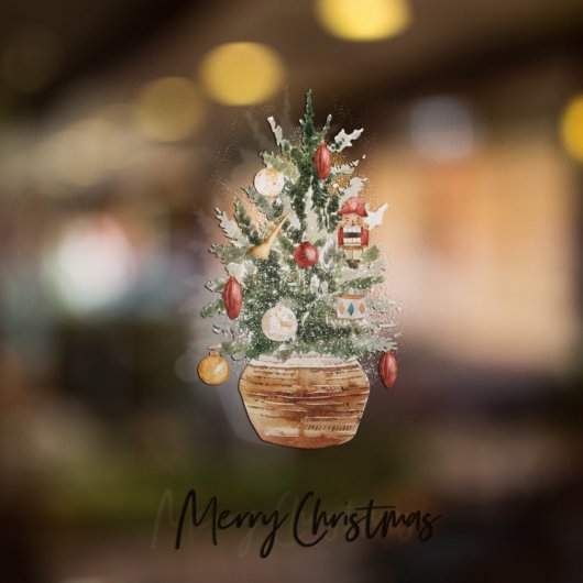 クリスマスグリーンツリー |メリークリスマス ウィンドウサイン