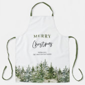 クリスマスグリーンツリー |メリークリスマス エプロン (正面)