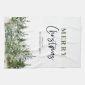 クリスマスグリーンツリー |メリークリスマス キッチンタオル (横)