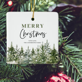 クリスマスグリーンツリー |メリークリスマス セラミックオーナメント