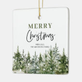 クリスマスグリーンツリー |メリークリスマス セラミックオーナメント (左)