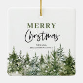 クリスマスグリーンツリー |メリークリスマス セラミックオーナメント (裏面)