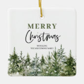クリスマスグリーンツリー |メリークリスマス セラミックオーナメント (正面)